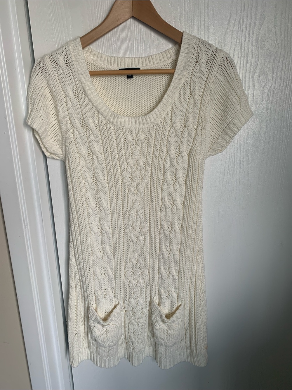 Amisu Women's Cream Knit Sweater Dress